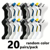 30 Pairs Men's Color-Block Ankle Socks