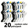 30 Pairs Color-Block Ankle Socks