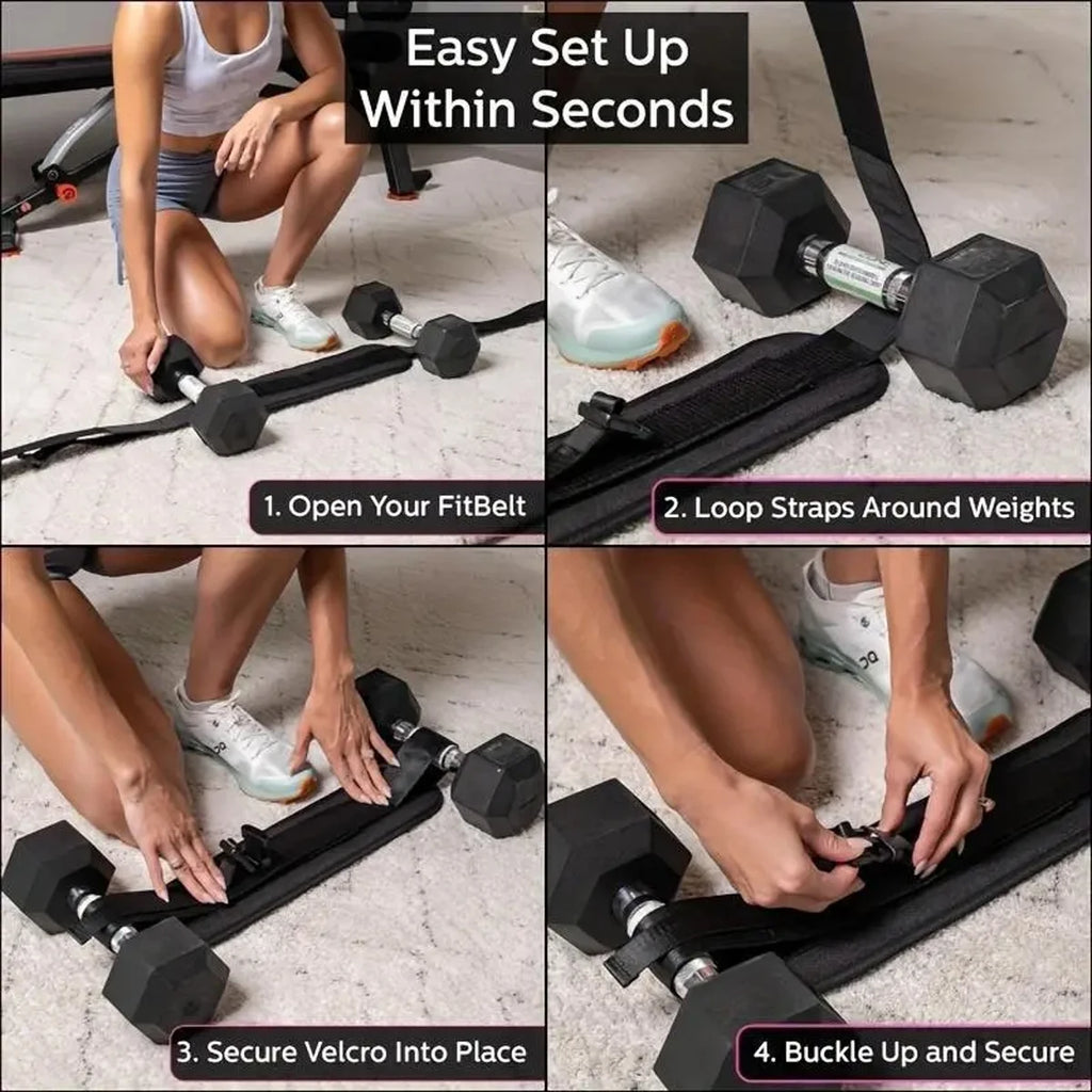 Dumbbell Carry Strap adjustable buckle detail