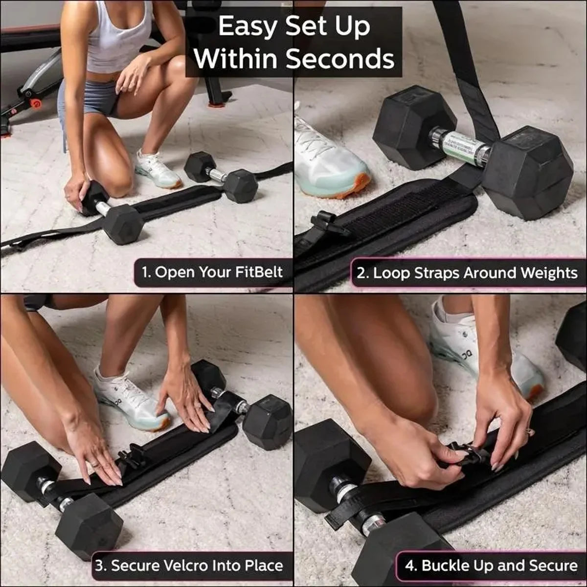 Dumbbell Carry Strap adjustable buckle detail