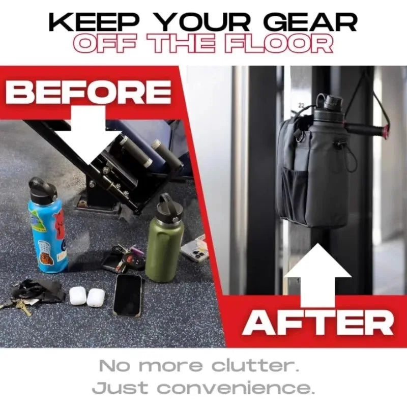 Magnetic Gym Carrier before and after, off the gym floor