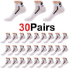 30 Pairs Color-Block Ankle Socks
