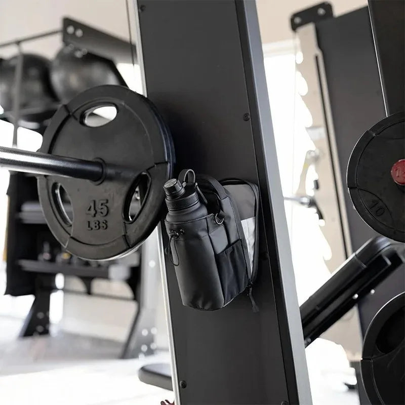 Magnetic Gym Carrier mounted on gym weight rack