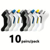30 Pairs Color-Block Ankle Socks