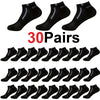 30 Pairs Color-Block Ankle Socks