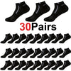 30 Pairs Color-Block Ankle Socks
