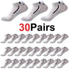 30 Pairs Men's Color-Block Ankle Socks