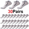 30 Pairs Color-Block Ankle Socks