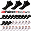 30 Pairs Men's Color-Block Ankle Socks